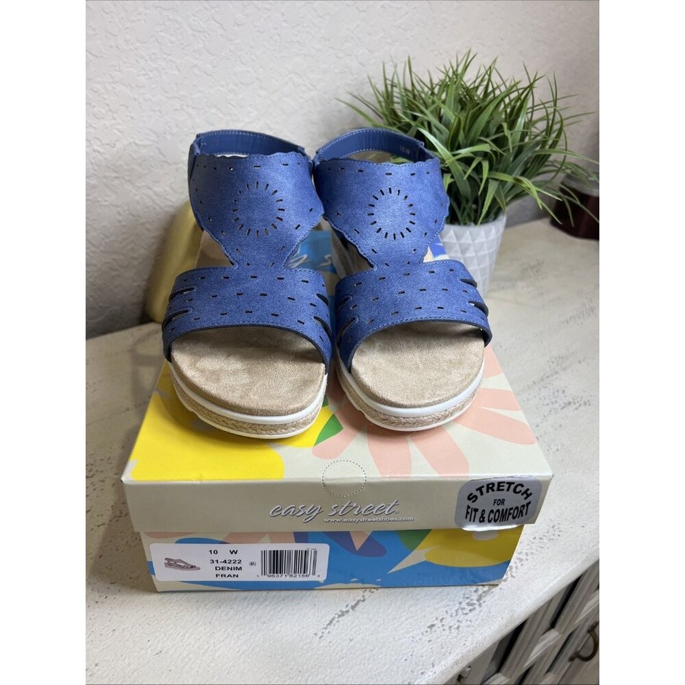 Easy Street Denim Blue Women's Versatile Sandal 10W US